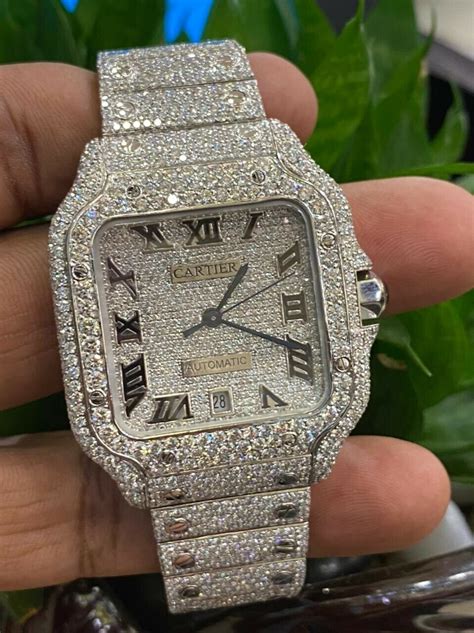 cartier watch men's diamond|moist night diamond watch cartier.